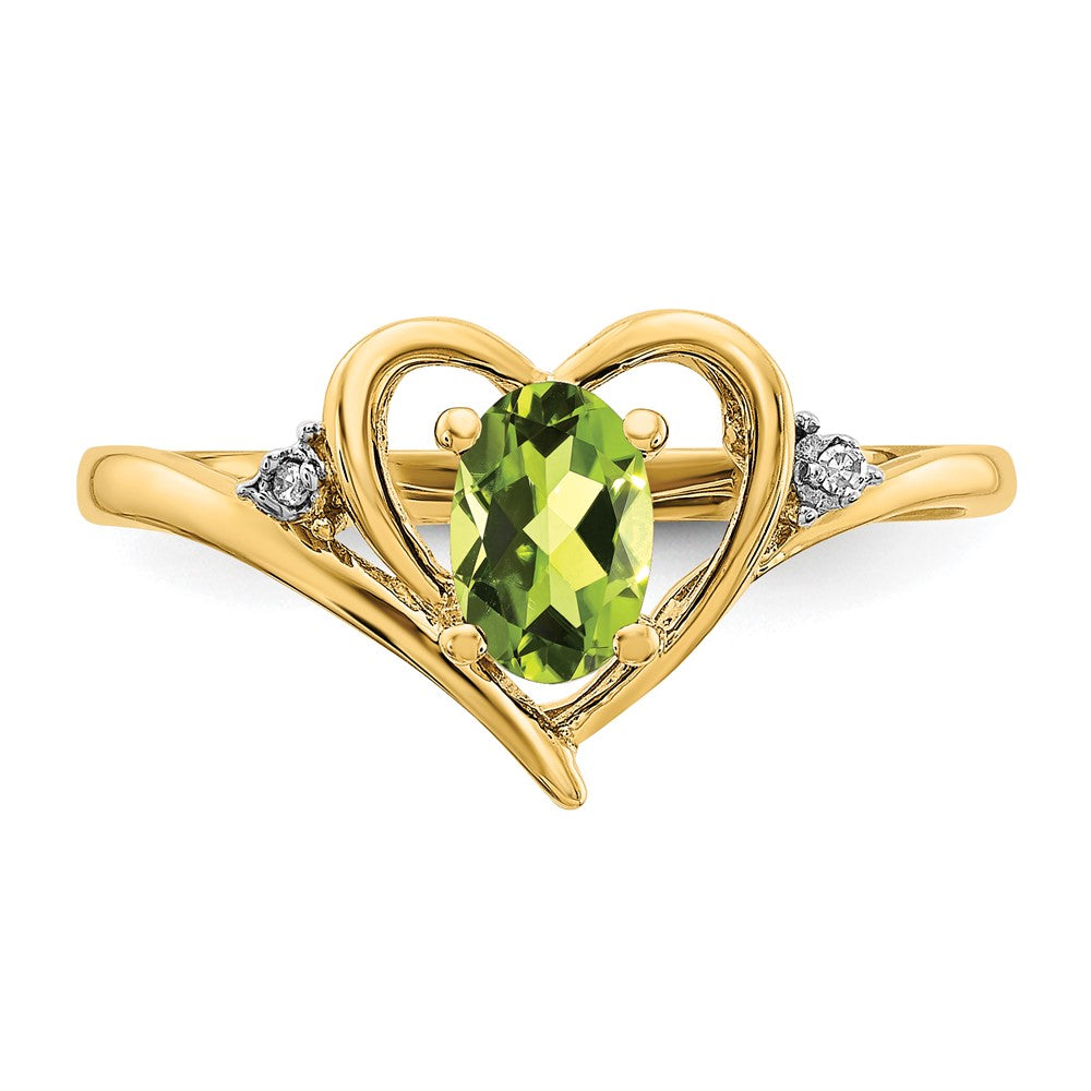 Gemstone and Diamond Heart Ring