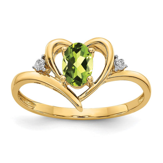 Gemstone and Diamond Heart Ring
