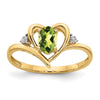 Gemstone and Diamond Heart Ring