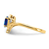 Gemstone and Diamond Heart Ring