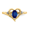 Gemstone and Diamond Heart Ring