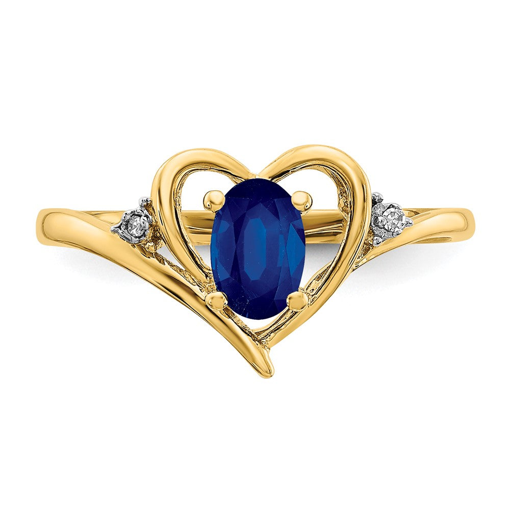 Gemstone and Diamond Heart Ring