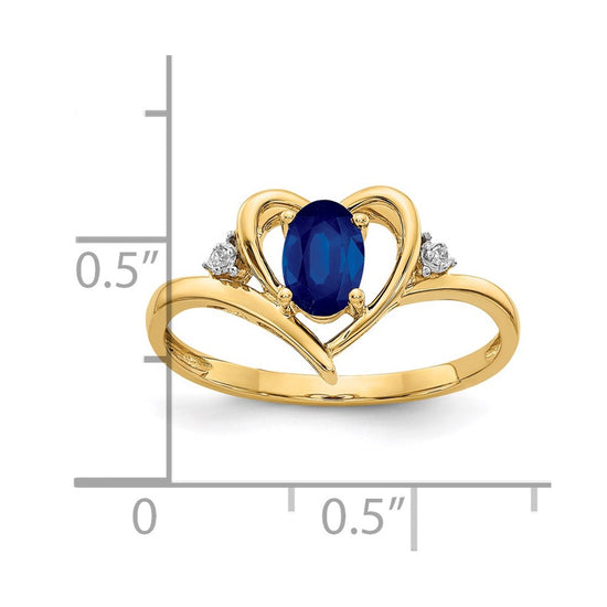 Gemstone and Diamond Heart Ring