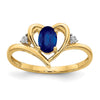 Gemstone and Diamond Heart Ring