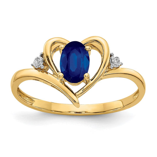 Gemstone and Diamond Heart Ring