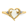 Gemstone and Diamond Heart Ring