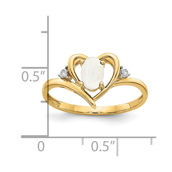Gemstone and Diamond Heart Ring