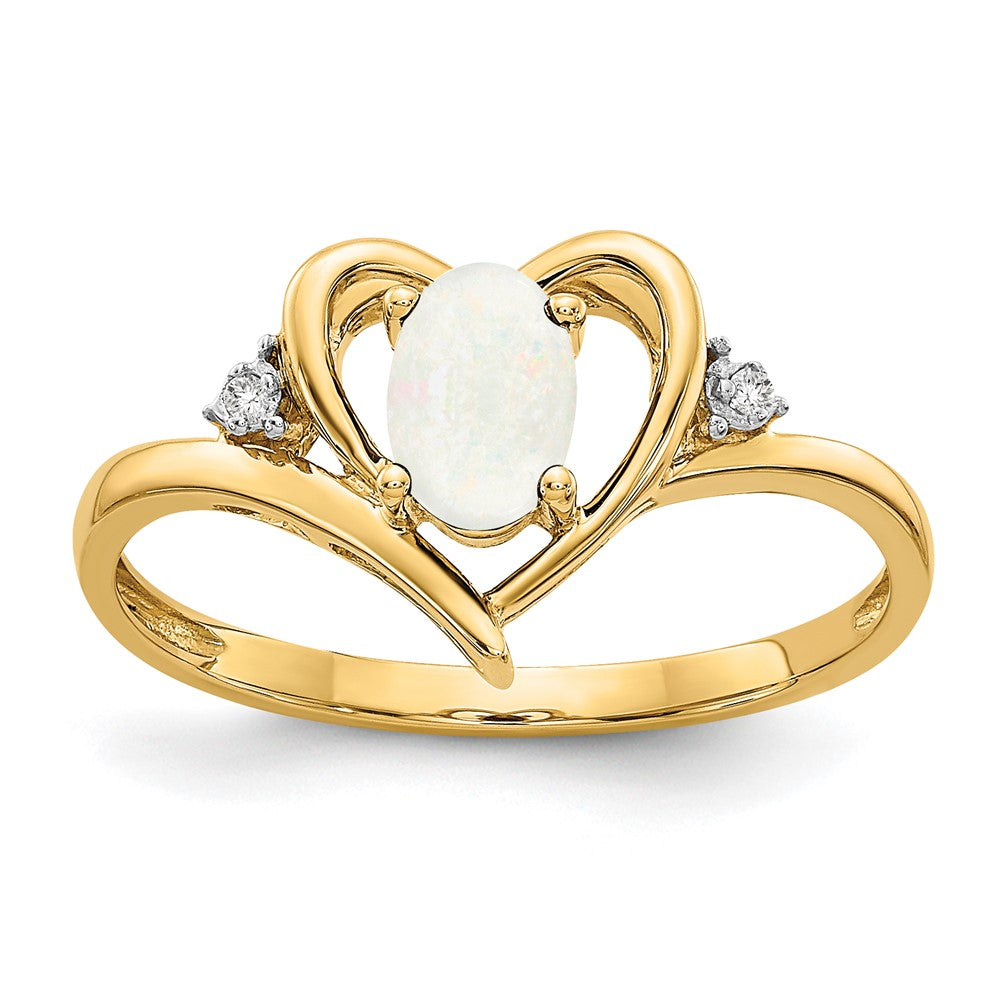 Gemstone and Diamond Heart Ring