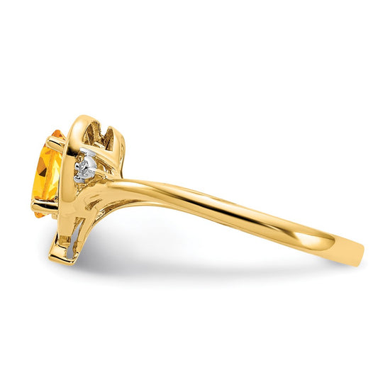 Gemstone and Diamond Heart Ring
