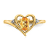 Gemstone and Diamond Heart Ring