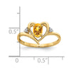 Gemstone and Diamond Heart Ring