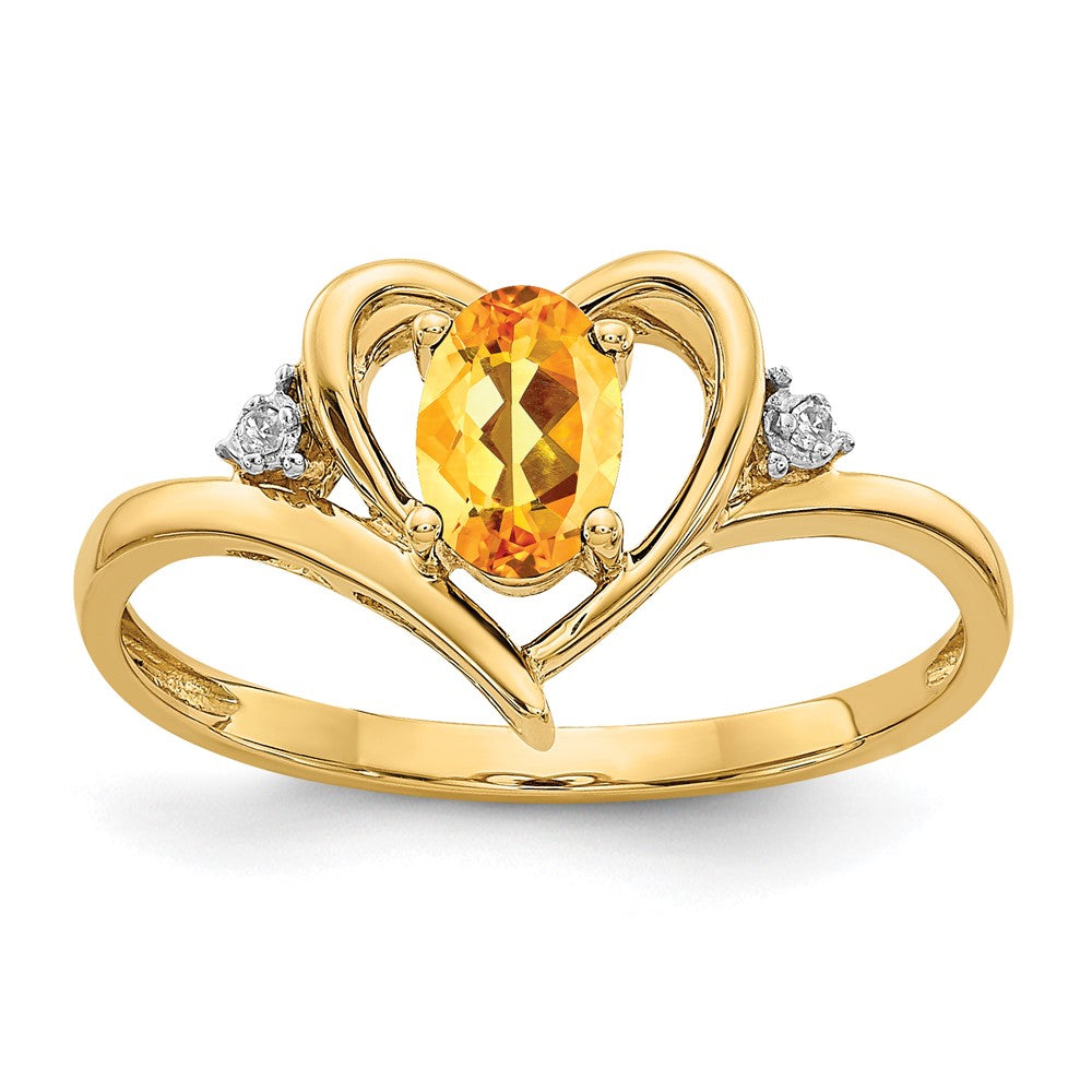 Gemstone and Diamond Heart Ring