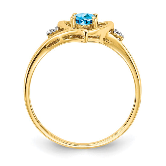 Gemstone and Diamond Heart Ring