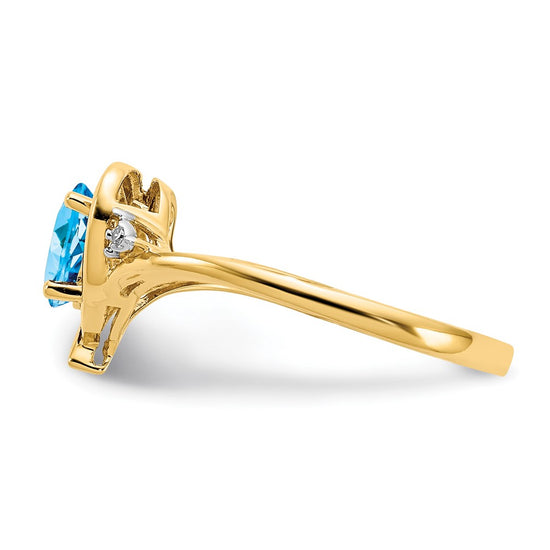 Gemstone and Diamond Heart Ring