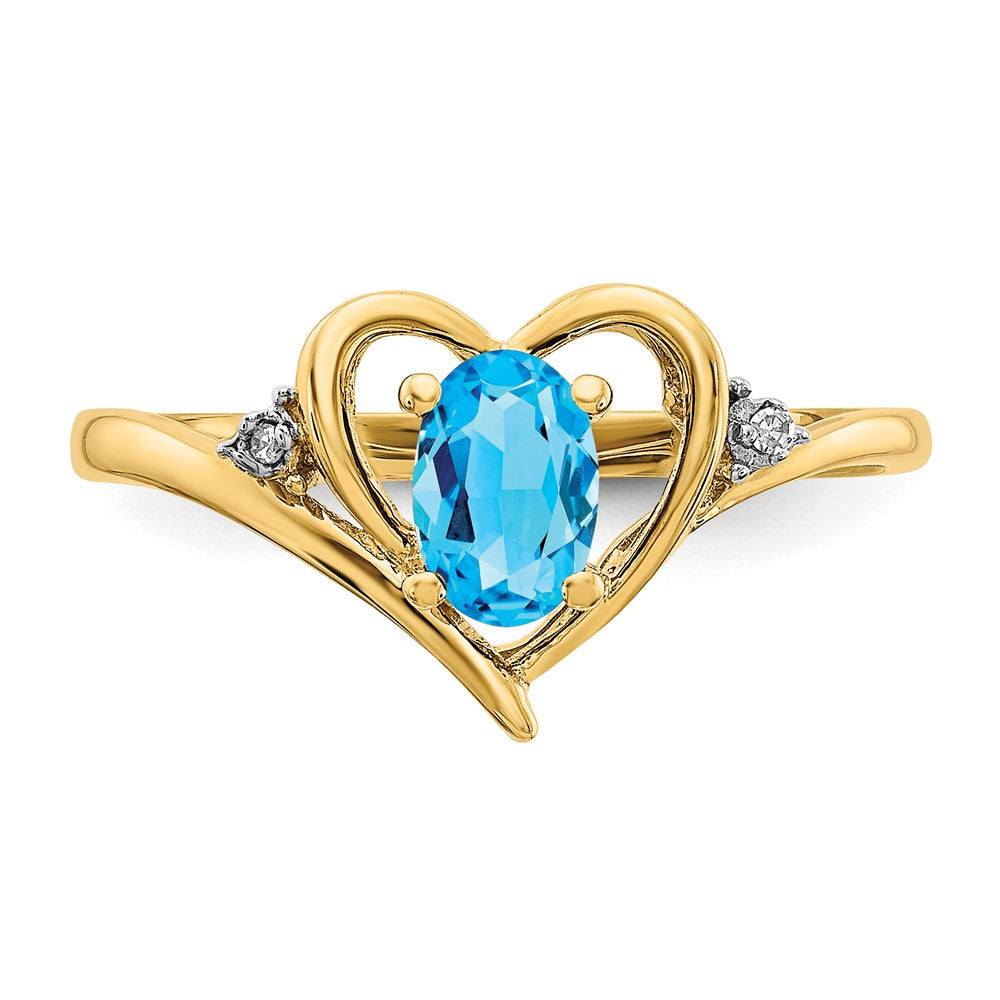 Gemstone and Diamond Heart Ring