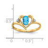 Gemstone and Diamond Heart Ring