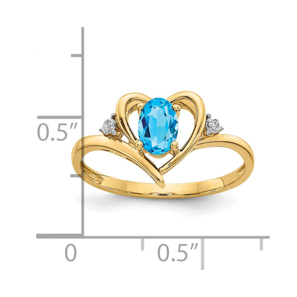Gemstone and Diamond Heart Ring
