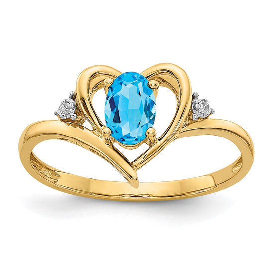 Gemstone and Diamond Heart Ring