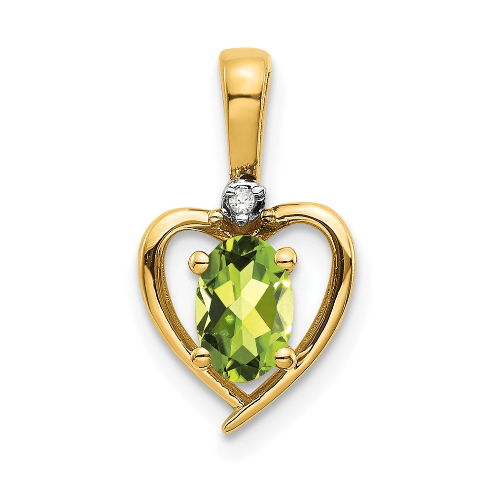 Gemstone & Diamond Heart Pendants
