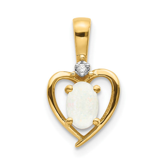 Gemstone & Diamond Heart Pendants