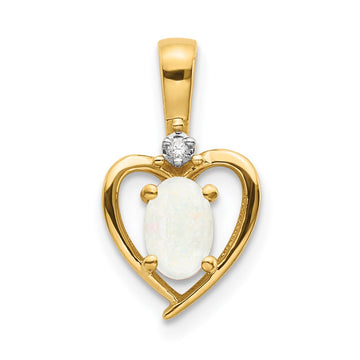 Gemstone & Diamond Heart Pendants