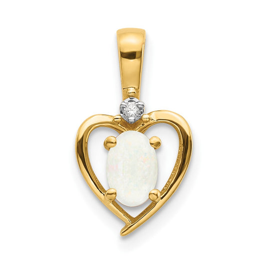 Gemstone & Diamond Heart Pendants