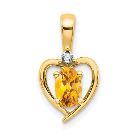 Gemstone & Diamond Heart Pendants