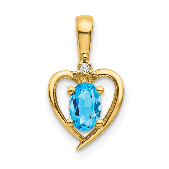 Gemstone & Diamond Heart Pendants
