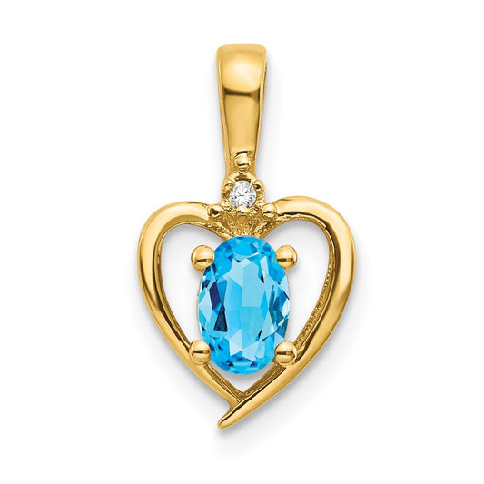 Gemstone & Diamond Heart Pendants