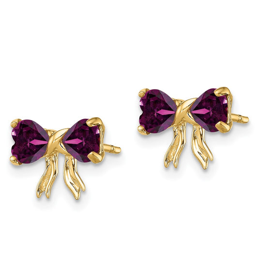 Gemstone Bow Post Earrings