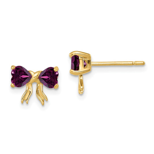 Gemstone Bow Post Earrings