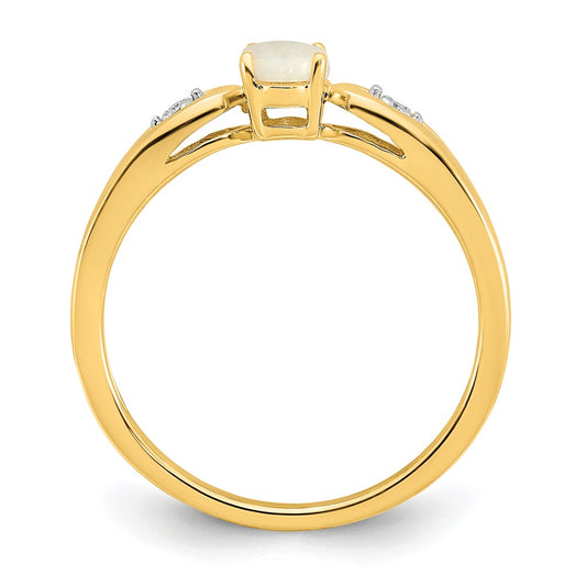 14k Opal and Diamond Ring