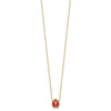 14K Polished Red and Black Enameled Ladybug 17 inch Necklace Plus 1 inch Extender