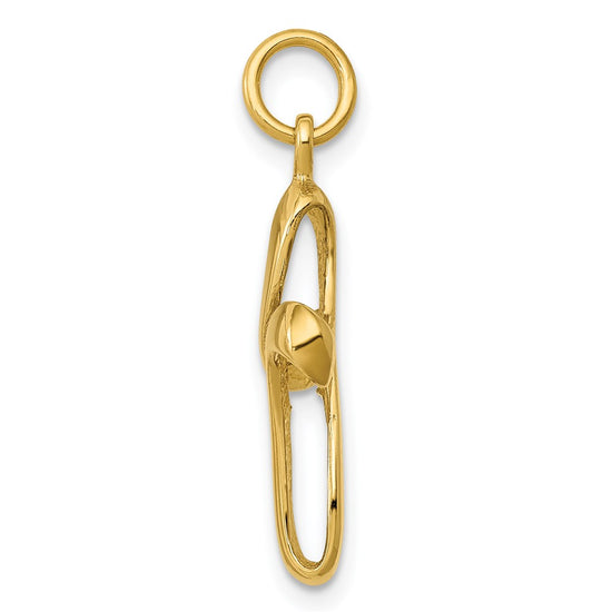 14k Polished Ribbon Cross Charm