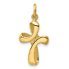 14k Polished Ribbon Cross Charm