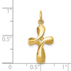 14k Polished Ribbon Cross Charm