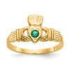14k Green CZ Claddagh Ring