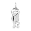 14k White Gold Polished Moveable Lock and Heart Key Charm