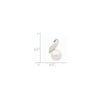 14k White Gold Satin 8-9mm White Button Freshwater Cultured Pearl Slide Fits up to 2mm Regular/3mm Fancy or Reversible Omega