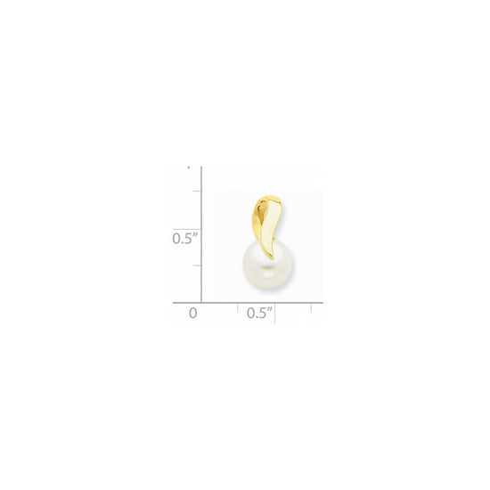 14k 8-9mm White Button Freshwater Cultured Pearl Slide Fits up to 3mm Regular/4mm Fancy or Reversible Omega
