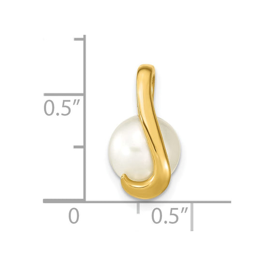 14k 8-9mm White Button Freshwater Cultured Pearl Slide Fits up to 2mm Regular/3mm Fancy or Reversible Omega