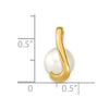 14k 8-9mm White Button Freshwater Cultured Pearl Slide Fits up to 2mm Regular/3mm Fancy or Reversible Omega