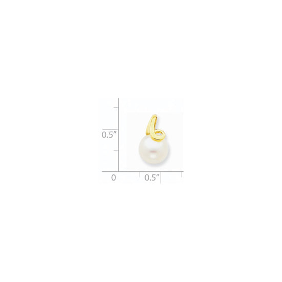 14k 8-9mm White Button Freshwater Cultured Pearl Slide Fits up to 2mm Regular/3mm Fancy or Reversible Omega