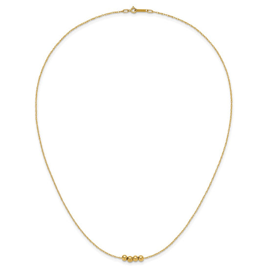 14k Chain with Four 4mm Spacer Beads 18 inch Necklace