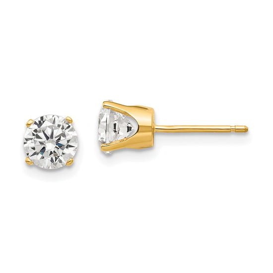 Gold CZ Stud Earrings