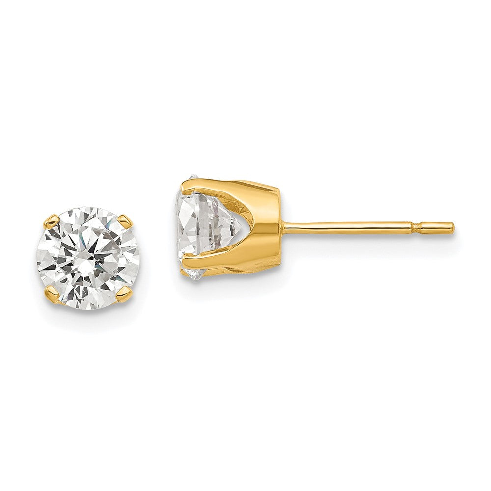 Gold CZ Stud Earrings