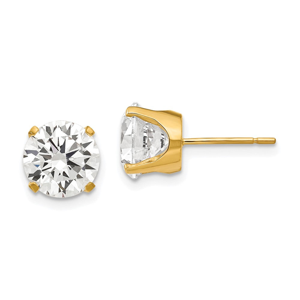 Gold CZ Stud Earrings