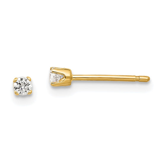 Gold CZ Stud Earrings
