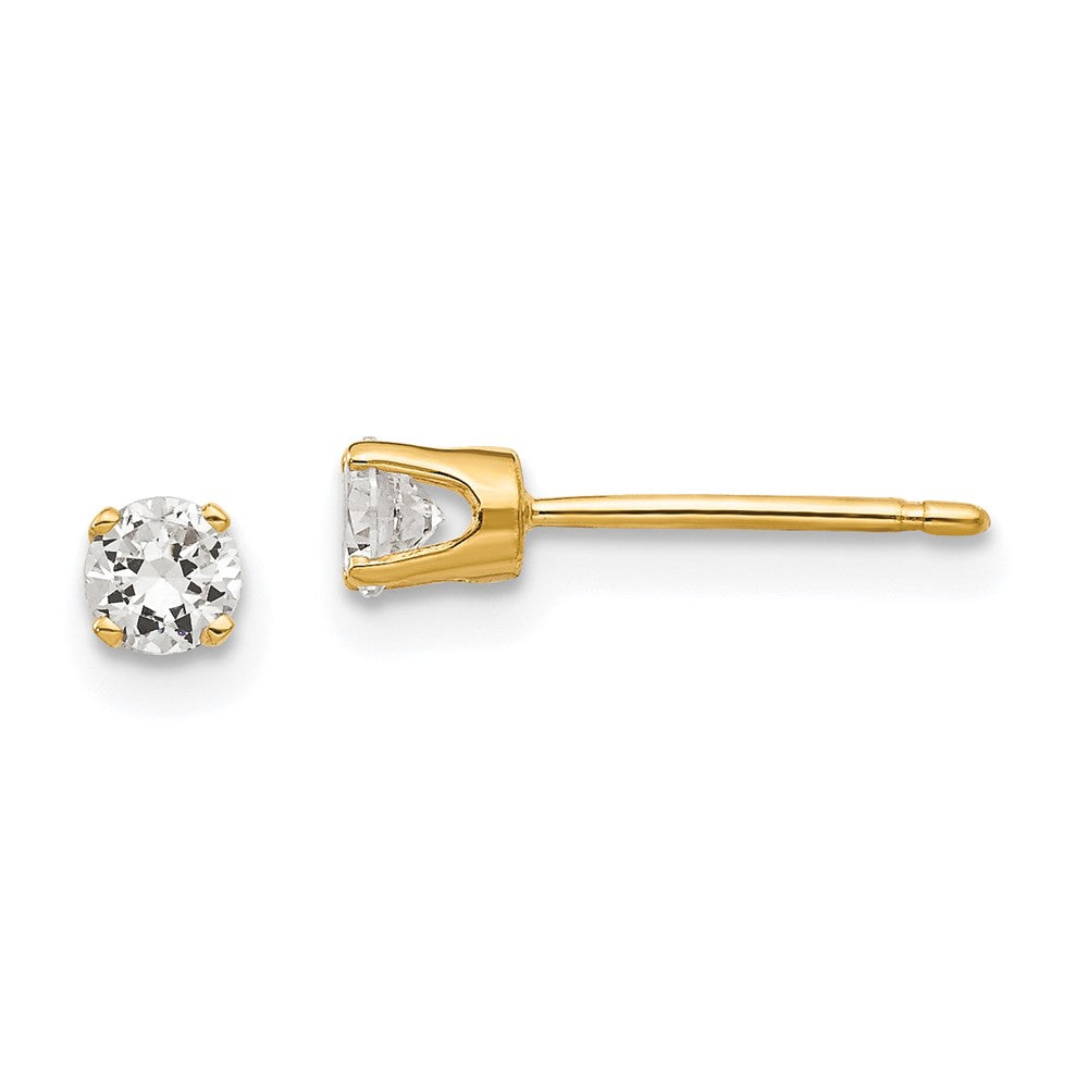 Gold CZ Stud Earrings