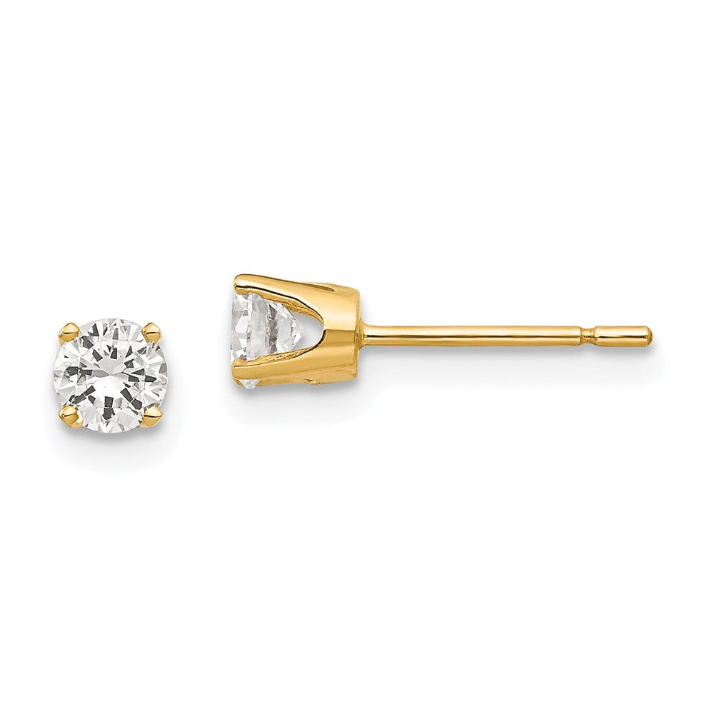 Gold CZ Stud Earrings